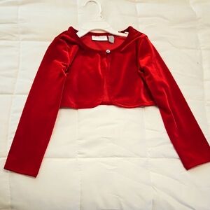 Red Velvet Long Sleeve Bolero